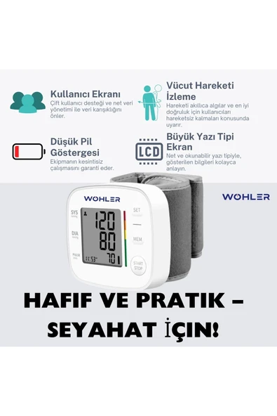 Wohler STB-1 Bilekten Dijital Tansiyon Aleti - 3