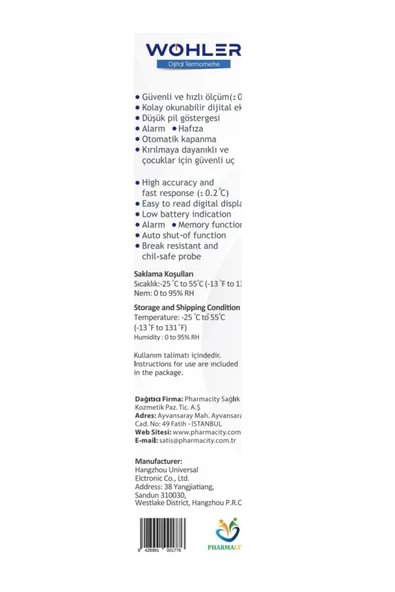 Wohler ST-D1 Koltuk Altı Dijital Ateş Ölçer - 3