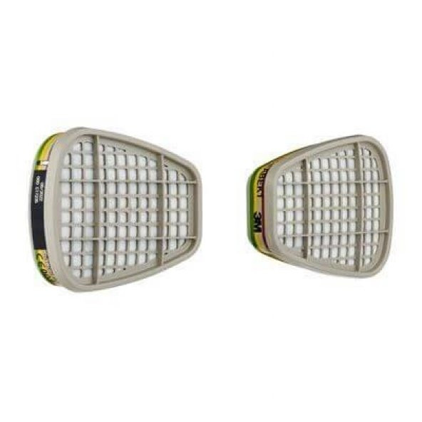 3M 6059 ABEK1 Org.-İnorg. Asit-Amon. Gaz Buhar Filtresi PAKET İÇİ 8 ADET - 4