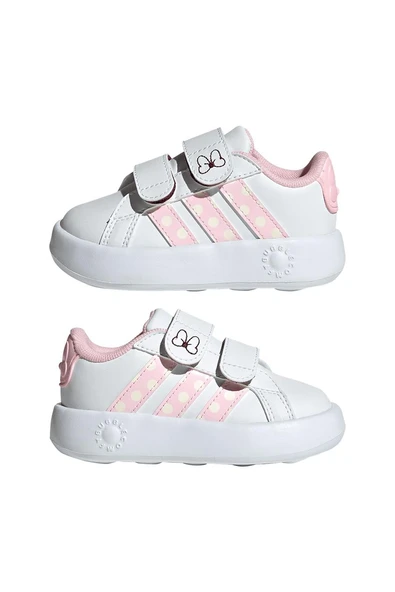 adidas Bebek  Beyaz  Yürüyüş Ayakkabısı GRAND COURT MINNIE CF I JR8130 - Resim 11