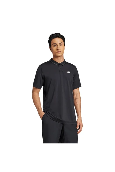 adidas Erkek  Siyah  Polo T-shirt CLUB PIQUE POLO JF8424 - Resim 4