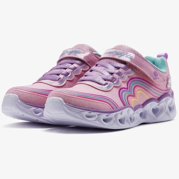 Skechers S-lights Heart Lights Retro Hearts 302689L Işıklı Ortopedik Çocuk Spor Ayakkabı - Resim 6