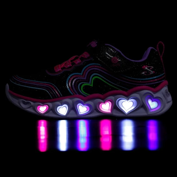 Skechers S-lights Heart Lights Retro Hearts 302689L Işıklı Ortopedik Çocuk Spor Ayakkabı - Resim 11