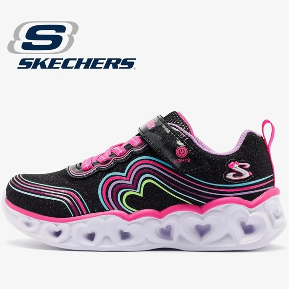 Skechers S-lights Heart Lights Retro Hearts 302689L Işıklı Ortopedik Çocuk Spor Ayakkabı - Resim 10