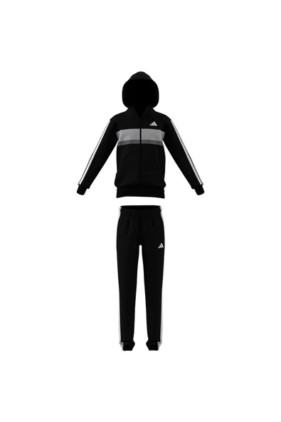 adidas Unisex Çocuk  Siyah  Eşofman J 3S TIB FL TS JC7520 - Resim 11