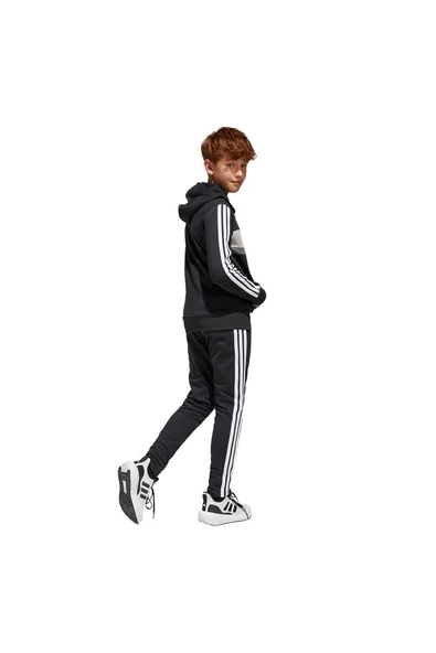 adidas Unisex Çocuk  Siyah  Eşofman J 3S TIB FL TS JC7520 - Resim 5