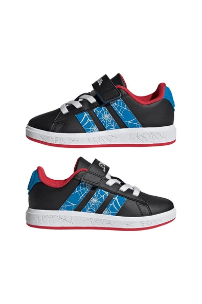 adidas Unisex Çocuk  Siyah  Yürüyüş Ayakkabısı GRAND COURT SPIDER-MAN EL K JQ8073 - Resim 11