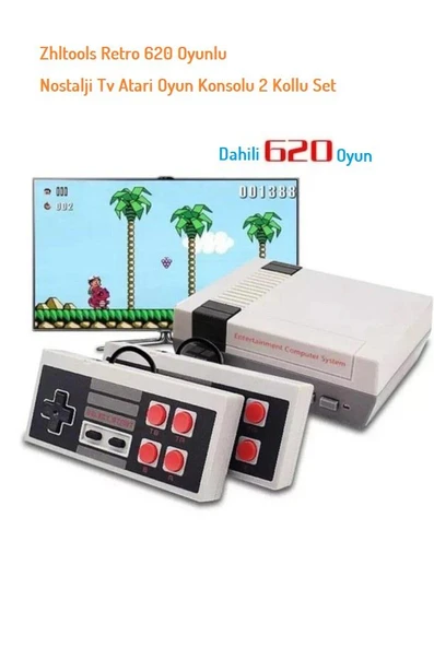 Zhltools Retro 620 Oyunlu Nostalji Tv Atari Oyun Konsolu 2 Kollu Set - Resim 4