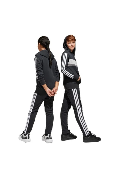 adidas Unisex Çocuk  Siyah  Eşofman J 3S TIB FL TS JC7520 - Resim 9