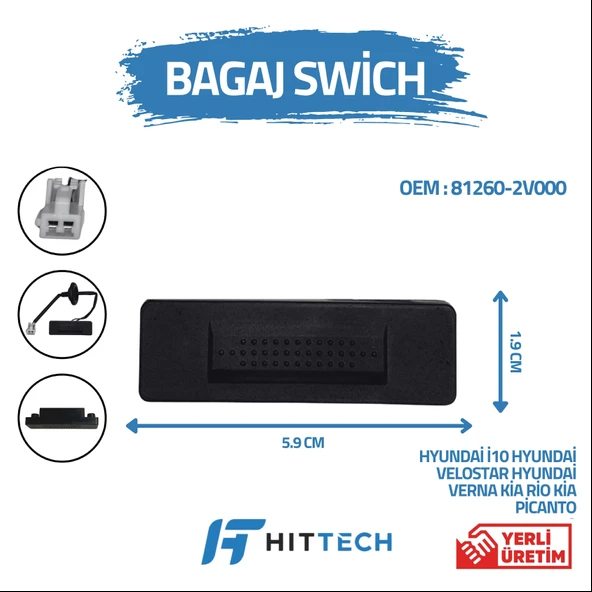 Hyundai i10 uyumlu bagaj açma düğmesi switchi - Resim 5