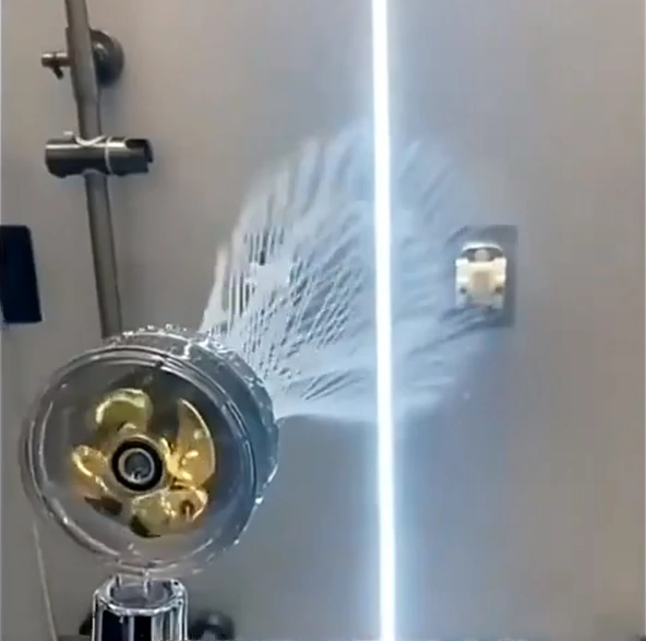 360 Derece Dönebilen Pervaneli Turbo Tazyikli Duş Başlığı - Resim 6