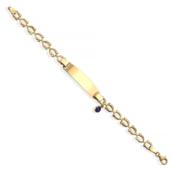 925 Ayar Gümüş Göz Boncuklu Çocuk ve Bebek İsimli Bileklik - BPC00108 - Resim 4