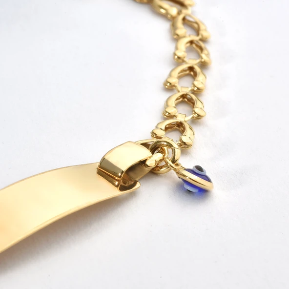 925 Ayar Gümüş Göz Boncuklu Çocuk ve Bebek İsimli Bileklik - BPC00108 ürün görseli 1