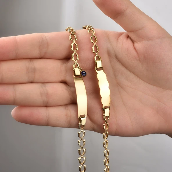 925 Ayar Gümüş Göz Boncuklu Çocuk ve Bebek İsimli Bileklik - BPC00108 - Resim 2