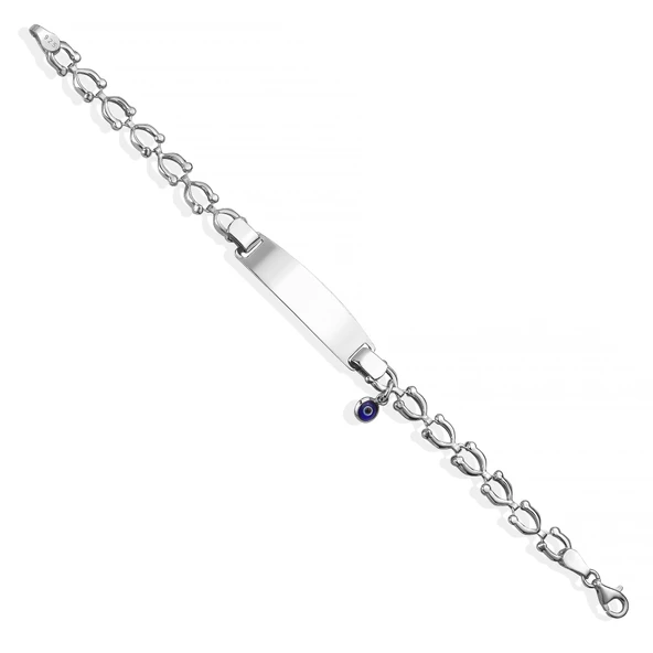 925 Ayar Gümüş Göz Boncuklu Çocuk ve Bebek İsimli Bileklik - BPC00108 - Resim 6