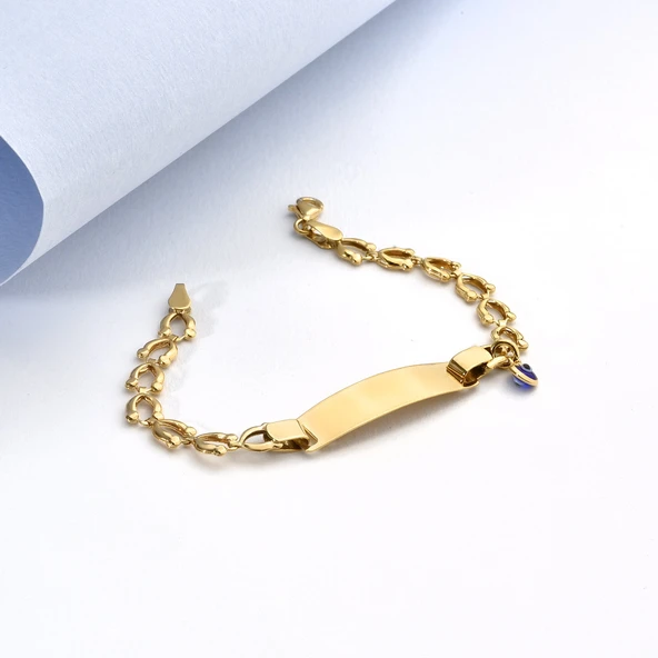 925 Ayar Gümüş Göz Boncuklu Çocuk ve Bebek İsimli Bileklik - BPC00108 - Resim 3