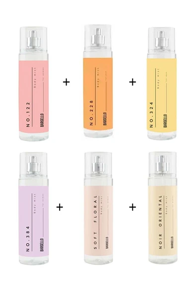 Kadın Bodymist Set No:122 No:228 No:324 No:384 Soft Floral Noir Oriental 210ml -mnms210set - 1