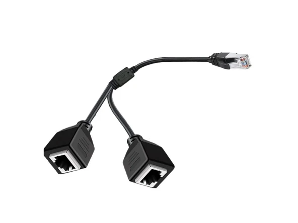 Erkek RJ45 TO 2x Dişi Ethernet Çoklayıcı Splitter Dağıtıcı - Resim 3