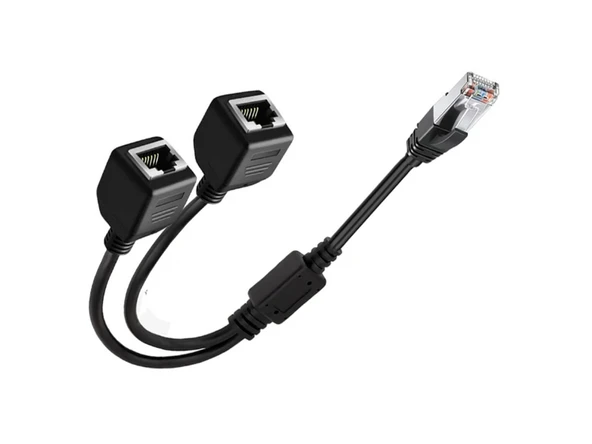 Erkek RJ45 TO 2x Dişi Ethernet Çoklayıcı Splitter Dağıtıcı - Resim 4