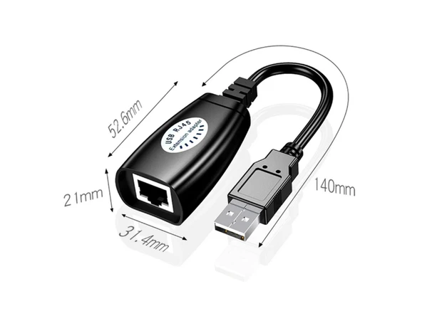 Usb Extrender, 50 Metre Rj45, Usb Uzatma Kablosu, Cat5 – Cat6 uyumlu, - 4