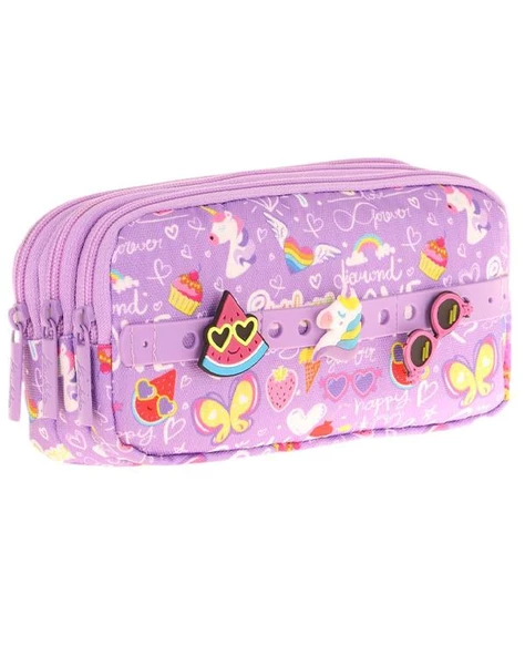 Kaukko Kids 3 Bölmeli Kalem Çantası Fancy Summer L8245 - 2