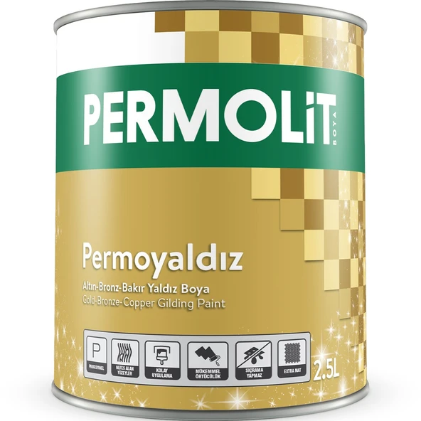 Permolit Permoyaldız Altın Yaldız Boya 0,75 LT