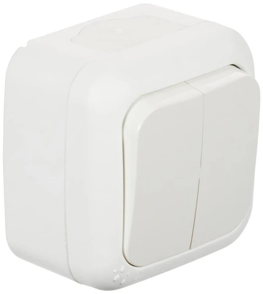 Viko Palmiye Nemliyer Komütatör - İkili Anahtar Beyaz ürün görseli