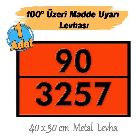 Metal 40x30 cm Levha (1 Adet) 99-3257 Tehlikeli Madde Uyarısı 100° Üstü Sıcak Madde Uyarı Levhası - Resim 2
