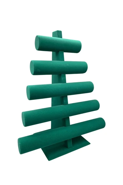 Süet Kumaş Yeşil Renk Beş Kademeli 45/34 cm Bileklik-Saat Sergileme Standı ürün görseli