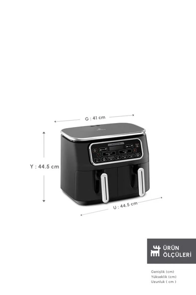 Karaca Air Pro Cook Duo Tandır XXXL 8 lt Black Silver Yağsız Fritöz Outlet - 2