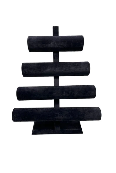 Süet Kumaş Siyah Renk Dört Kademeli 38/34 cm Bileklik-Saat - Resim 2