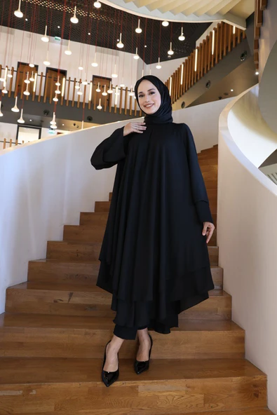 Kat Detaylı Tunik 3988 Siyah ürün görseli 1