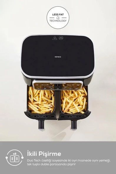 Karaca Air Pro Cook Duo Tandır XXXL 8 lt Black Silver Yağsız Fritöz Outlet - 7