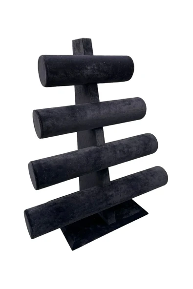 Süet Kumaş Siyah Renk Dört Kademeli 38/34 cm Bileklik-Saat ürün görseli