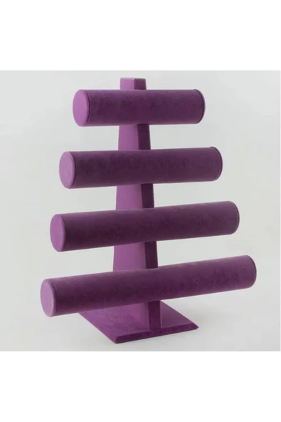 Süet Kumaş Mor Renk Dört Kademeli 38/34 Cm Bileklik- Saat Sergileme Standı ürün görseli