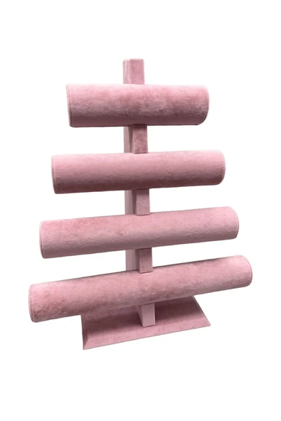 Süet Kumaş Pembe Renk Dört Kademeli 38/34 Cm Bileklik-saat Sergileme Standı ürün görseli