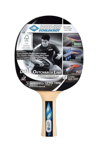 DONIC Masa Tenisi Raketi Level 1000 - Ittf Onaylı - 35109 - 2