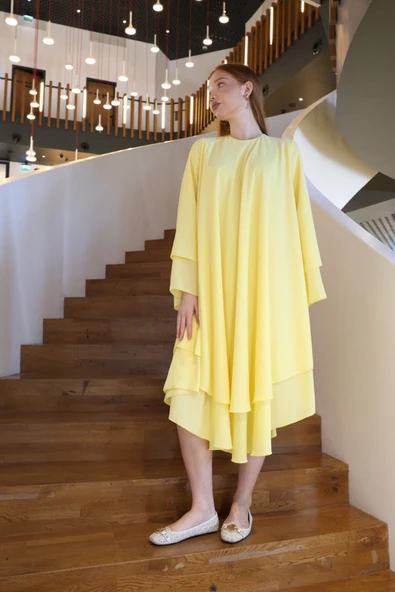 Kat Detaylı Tunik 3988 Sarı - 3