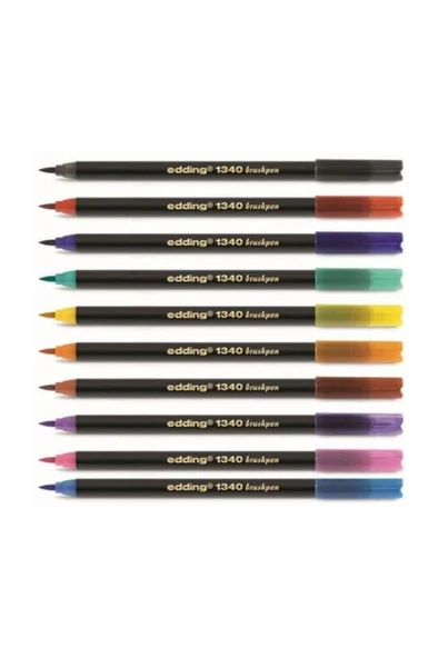 Edding 1340 Brushpen Fırça Uçlu Kalem 10 Renk Pp Kutu - 5