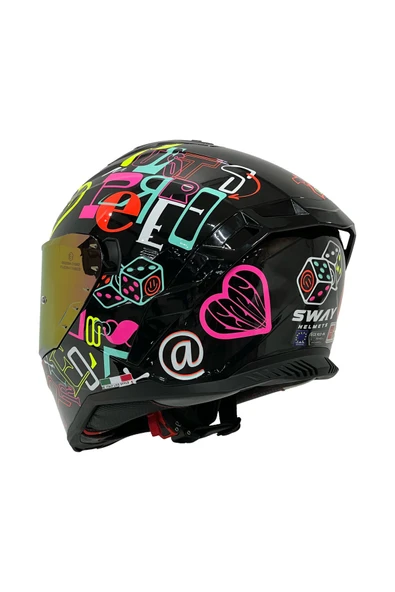 Sway xbyc 867 Peri Full Face Güneş Gözlüklü Kapalı Motosiklet Kaskı XL Beden - Resim 6