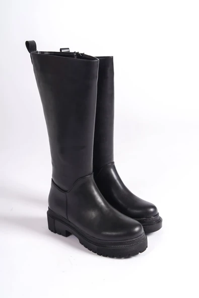 JET-MIRA Bağcıksız Fermuarlı Ortopedik Taban Kadın Çizme CST - Siyah - Resim 5