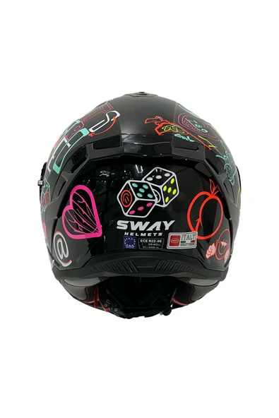 Sway xbyc 867 Peri Full Face Güneş Gözlüklü Kapalı Motosiklet Kaskı XL Beden - Resim 7