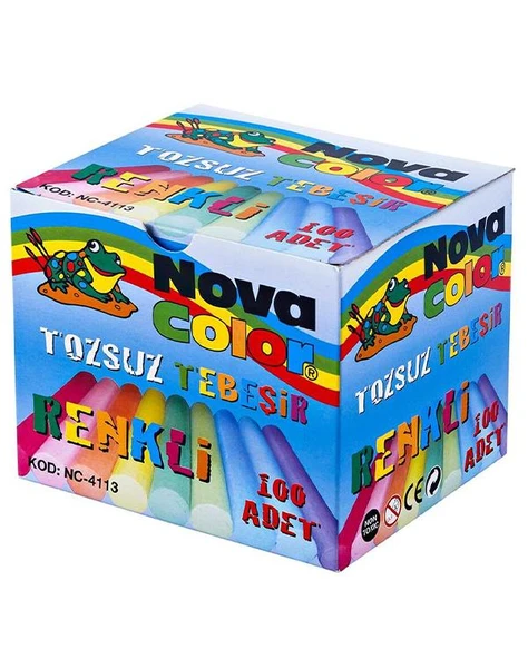 Nova Color 100lü Tozsuz Tebeşir Renkli NC4113