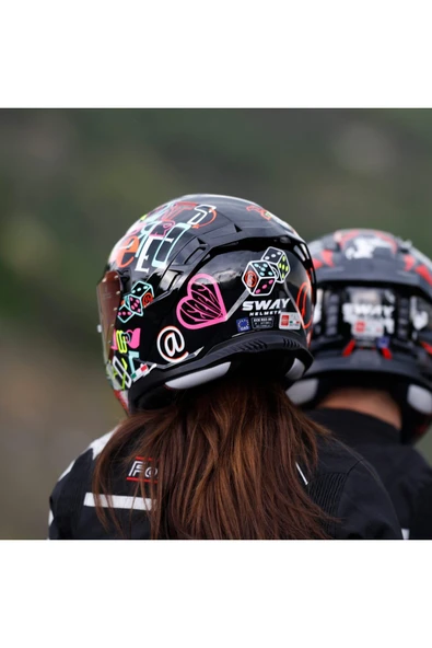 Sway xbyc 867 Peri Full Face Güneş Gözlüklü Kapalı Motosiklet Kaskı L Beden - Resim 2