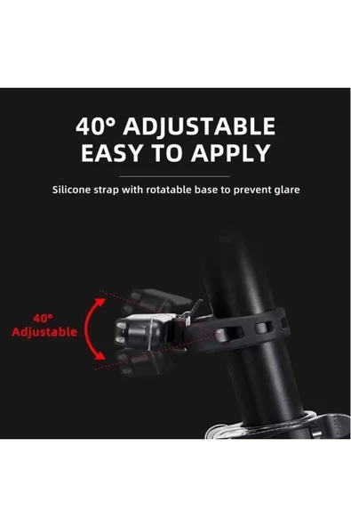 Bisiklet Led İkaz Uyarı Fener Mavi Kırmızı Beyaz Çakarlı USB Şarjlı Stop Lambası - Resim 3