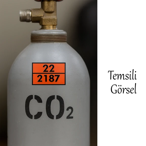 Metal 40x30 cm Levha (1 Çift) 22-2187 Tehlikeli Madde Uyarısı Karbondioksit Gaz Taşıma Depolama - Resim 4