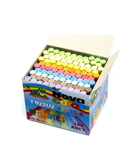 Nova Color 100lü Tozsuz Tebeşir Renkli NC4113 - 2