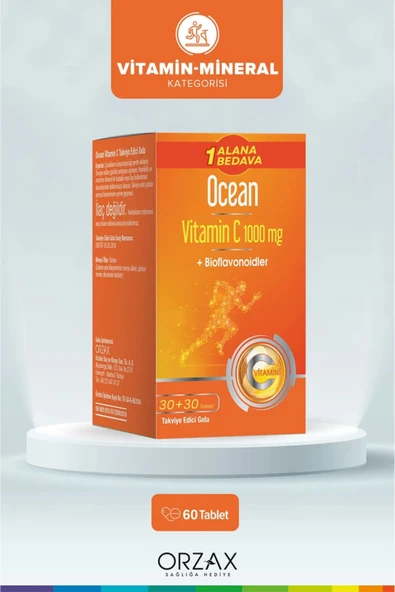 OCEAN VITAMIN C 1000 MG 30 TABLET 1 ALANA 1 BEDAVA ( 60 Tablet )