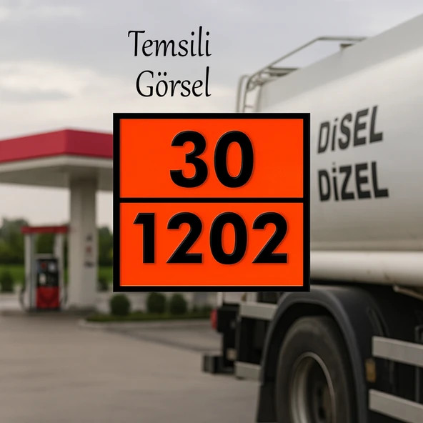 Metal 40x30 cm Levha (1 Çift) 30-1202 Tehlikeli Madde Belirtme Petrol Rafine Dizel Mazot Uyarısı - Resim 4