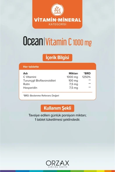 OCEAN VITAMIN C 1000 MG 30 TABLET 1 ALANA 1 BEDAVA ( 60 Tablet ) - 2